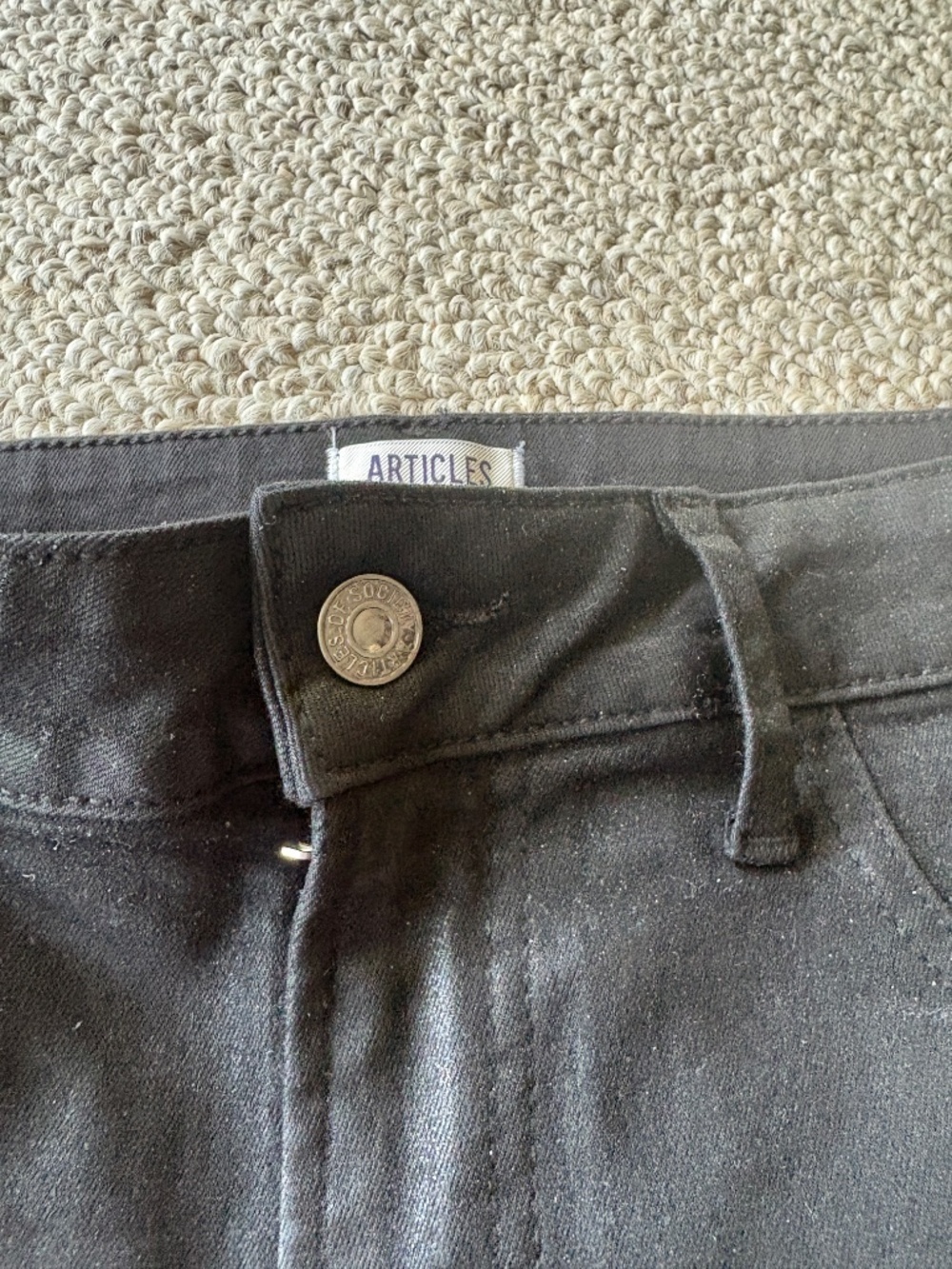 Articles of Society Linden High Rise Crop Flare Jeans Black Metallic 12 Glam - Picture 5 of 10
